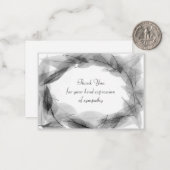 Black Leaf Lijst na begrafenis bedankkaarten Notitiekaartje (Voorkant / Achterkant in situ)