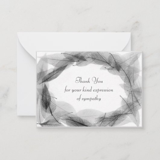 Black Leaf Lijst na begrafenis bedankkaarten Notitiekaartje (Voorkant)