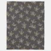 Black Leaf Throw Blanket Fleece Deken (Voorkant)
