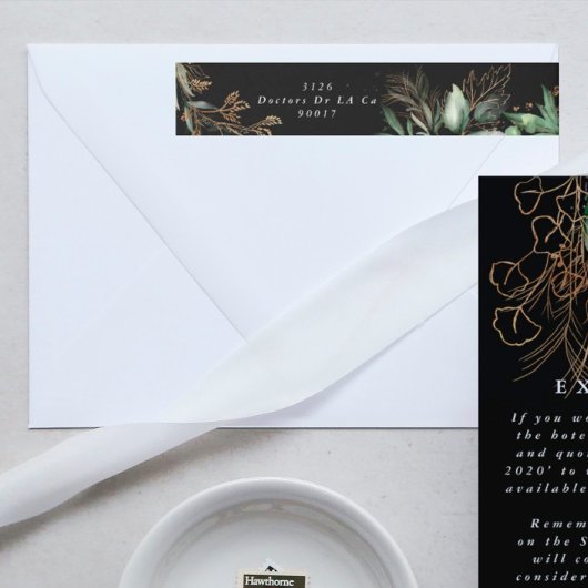 Black Leafy Botanical Eucalyptus Elegant Greenery