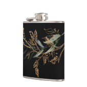 Black Leafy Botanical Eucalyptus Modern Branch Heupfles (Links)