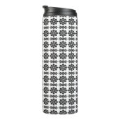 Black Leafy Floral Octagin Thermosbeker (Geroteerd rechts)