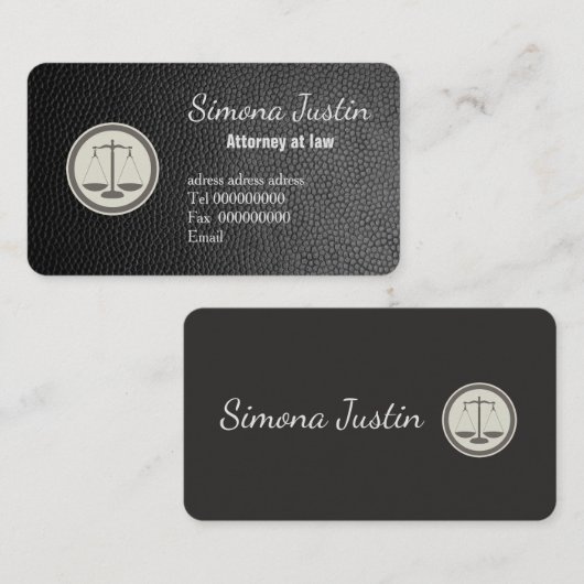 Black Leather advocaat visitekaartje (Voorkant / Achterkant)