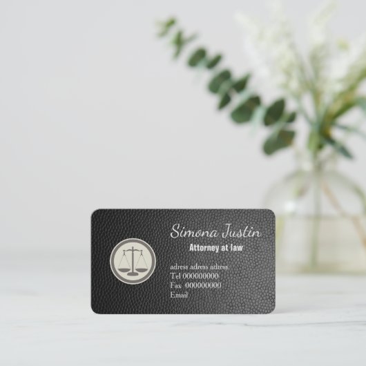 Black Leather advocaat visitekaartje (Staand voorkant)