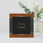 Black Leather All Occasion Invitation Template Kaart (Staand voorkant)