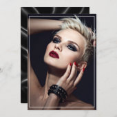 Black Leather Anniversary/Valentine's Flat Card Kaart (Voorkant / Achterkant)