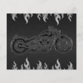 Black Leather Bike Wedding 2 Foto Bewaar de datum (Achterkant)