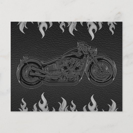 Black Leather Bike Wedding 2 Foto Bewaar de datum (Achterkant)