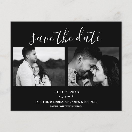 Black Leather Bike Wedding 2 Foto Bewaar de datum (Voorkant)