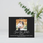 Black Leather Bike Wedding Photo Save the Date (Staand voorkant)