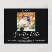 Black Leather Bike Wedding Photo Save the Date (Voorkant)