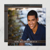 Black Leather Boys Foto Afstuderen Aankondiging (Voorkant / Achterkant)