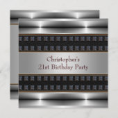 Black Leather Chrome betekent 21ste verjaardagsfee Kaart (Voorkant / Achterkant)