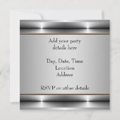 Black Leather Chrome Boys Afstudeerfeest Kaart (Achterkant)