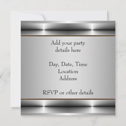 Black Leather Chrome Boys Afstudeerfeest Kaart (Achterkant)