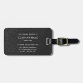 Black Leather Finish Pattern Custom Info Bagagelabel (Voorkant horizontaal)