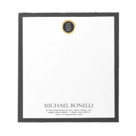 Black Leather Gold Circle Logo professional Notitieblok