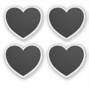 Black Leather Heart Valentijn's Day Custom Cut Sticker