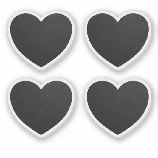 Black Leather Heart Valentijn's Day Custom Cut Sticker (Voorkant)