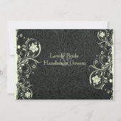 Black Leather Kijk Cream Lace Weddenschap Kaart (Achterkant)