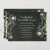 Black Leather Kijk Cream Lace Weddenschap Kaart (Voorkant / Achterkant)