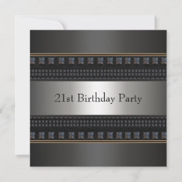 Black Leather Mans 21e verjaardagsfeestje Kaart