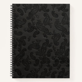 Black Leather Paisley Notitieboek