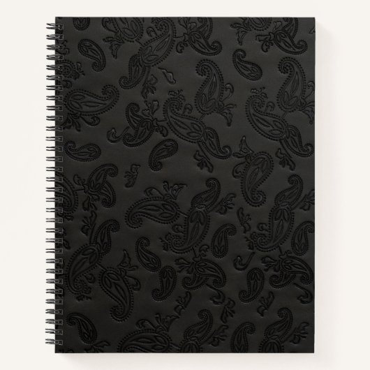 Black Leather Paisley Notitieboek (Voorkant)