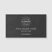 Black Leather Pattern Magnetic Business Card (Voorkant)