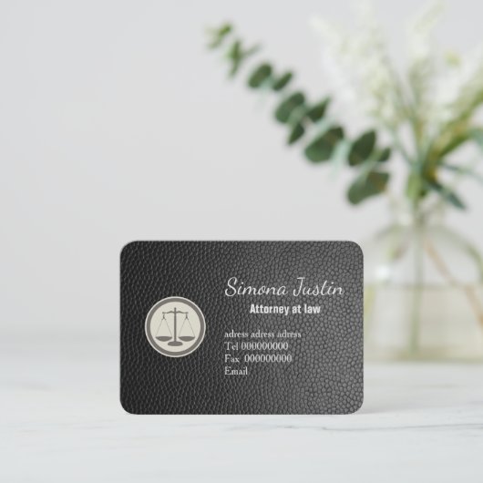 Black Leather procureur visitekaartje (Staand voorkant)