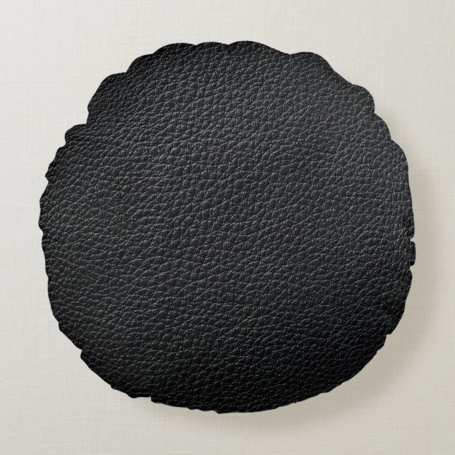 Black leather texture and backgroundleather,textur rond kussen (Voorkant)