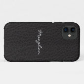 Black Leather Texture iPhone 5 Hoesje (Achterkant (horizontaal))