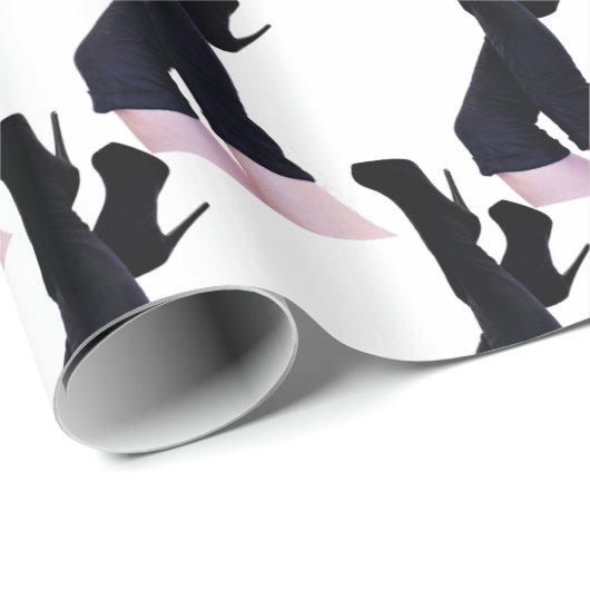 Black Leather Thigh-high Boots Thunder_Cove Cadeaupapier (Rol Hoek)