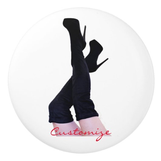 Black Leather Thigh-high Boots Thunder_Cove Keramische Knop (Voorkant)