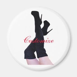 Black Leather Thigh-high Boots Thunder_Cove Magneet