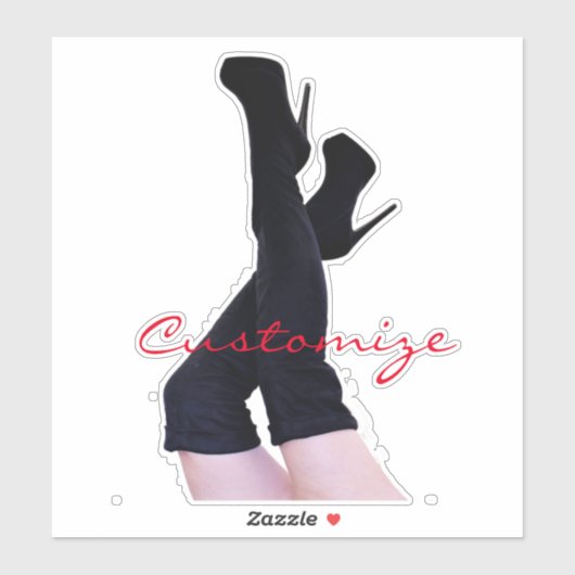 Black Leather Thigh-high Boots Thunder_Cove Sticker (Vel)