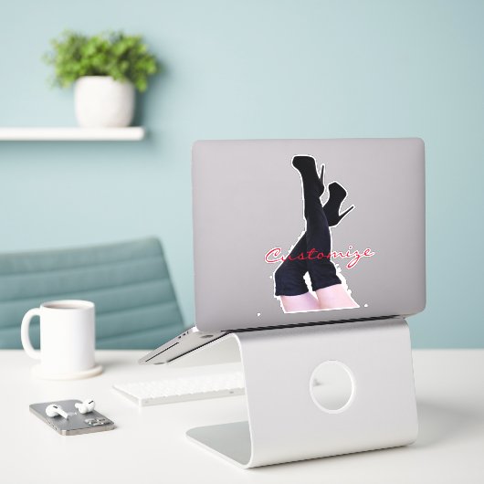Black Leather Thigh-high Boots Thunder_Cove Sticker (Laptop op bureau)