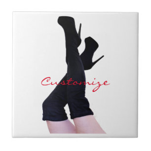 Black Leather Thigh-high Boots Thunder_Cove Tegeltje