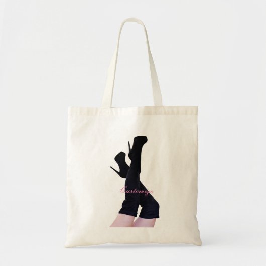 Black Leather Thigh-high Boots Thunder_Cove Tote Bag (Voorkant)