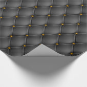 Black Leather Upholstery Brass Nails look Cadeaupapier (Hoek)