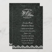 Black Leather White Dove Weddenschap Kaart (Voorkant / Achterkant)