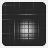 Black Leatherette Tiles Vierkante Sticker (Voorkant)