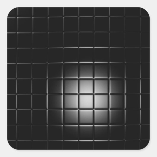 Black Leatherette Tiles Vierkante Sticker (Voorkant)