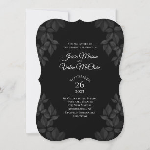 Black Leaves Gothic bruiloft uitnodiging