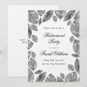 Black Leaves Modern Hand Drawn Botanical  Kaart (Voorkant / Achterkant)