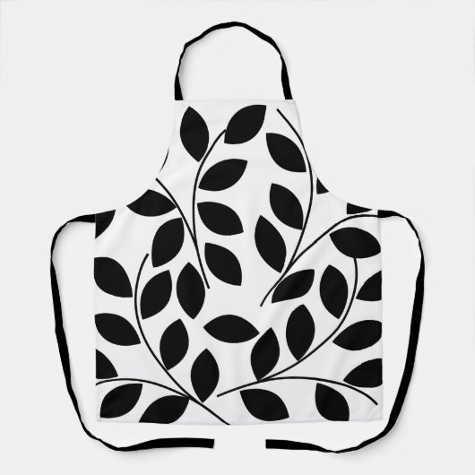 Black Leaves Pattern Schort (Voorkant)