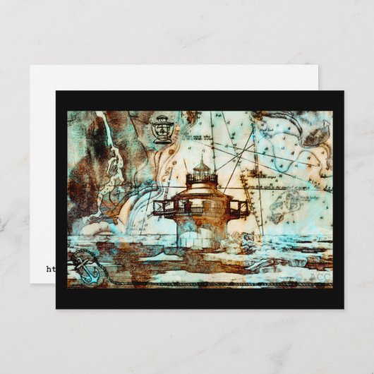 Black Ledge Vuurtoren en Kaart (Voorkant / Achterkant)