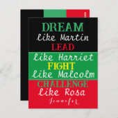 Black legacy BLM zwarte geschiedenis maand Briefka Briefkaart (Voorkant / Achterkant)