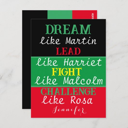 Black legacy BLM zwarte geschiedenis maand Briefka Briefkaart (Voorkant / Achterkant)