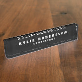 Black Legible Professional Trendy Modern Naambordje (Zijkant)